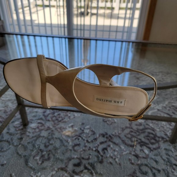 Ann Marino Ivory Sling Back Block Heel Women's Shoe Size 8 M - Picture 7 of 8